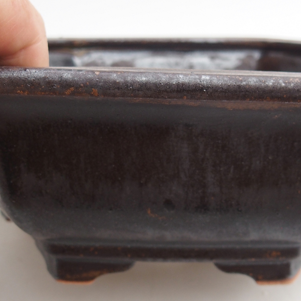 Ceramiczna miska na bonsai 23 x 21 x 7,5 cm, kolor metaliczny