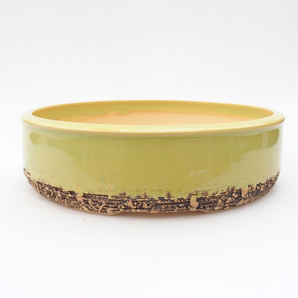 Ceramiczna miska bonsai 20,5 x 20,5 x 5,5 cm, kolor zielony