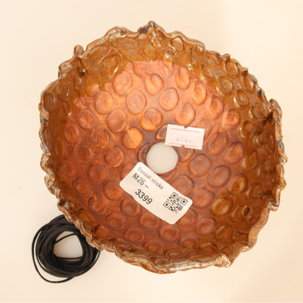 Ceramiczna skorupa do kokedamy 12,5 x 11,5 x 6 cm, kolor brązowy