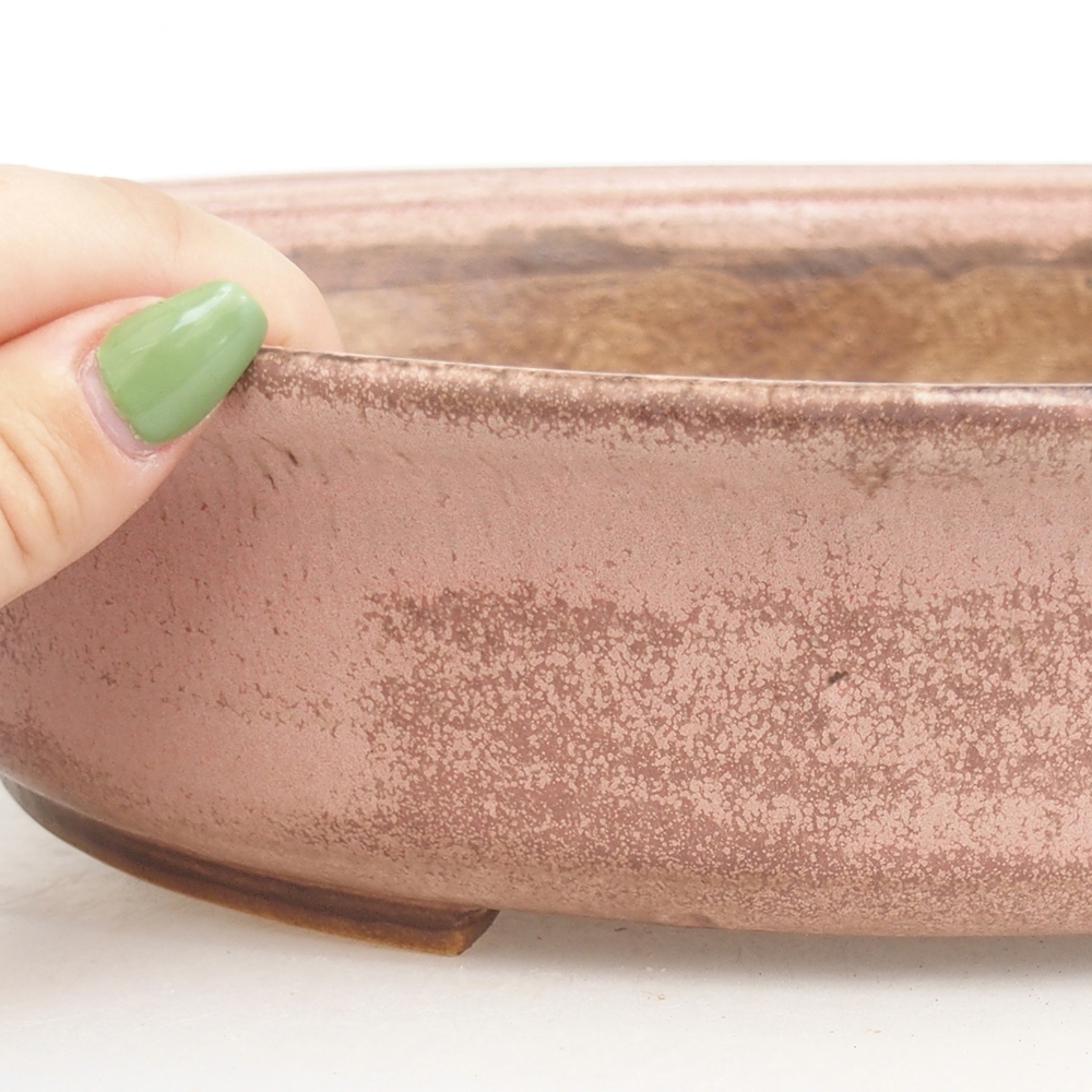 Ceramiczna miska na bonsai 32,5 x 28 x 7,5 cm, różowa
