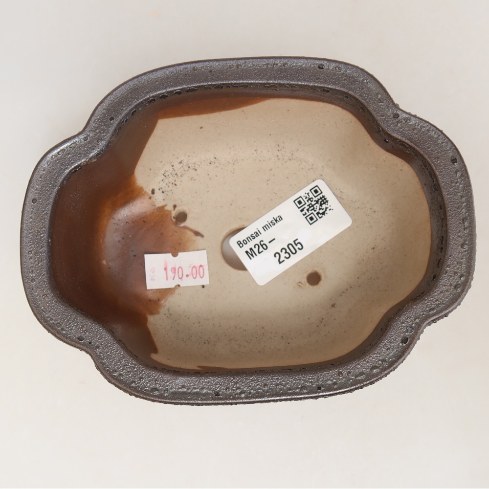 Ceramiczna miska do bonsai 13,5 x 10,5 x 5 cm, kolor metaliczny