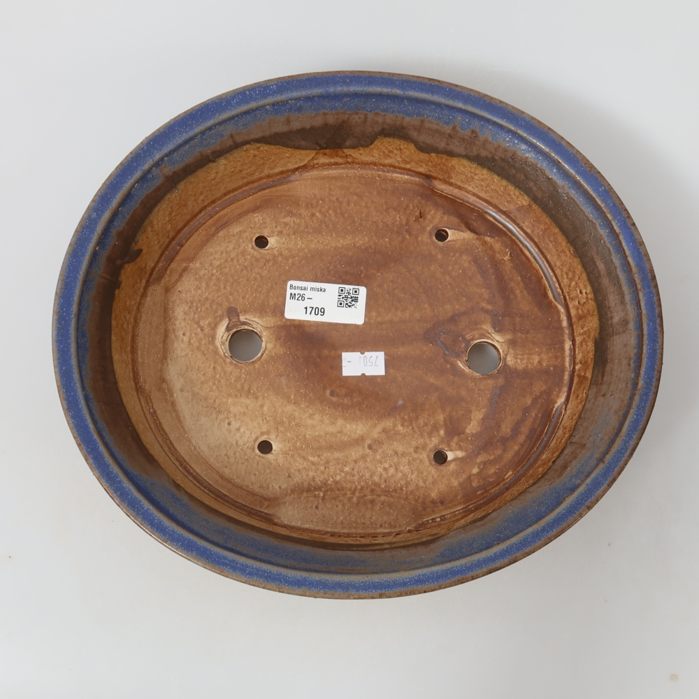Ceramiczna miska do bonsai 27 x 24,5 x 5,5 cm, kolor niebieski