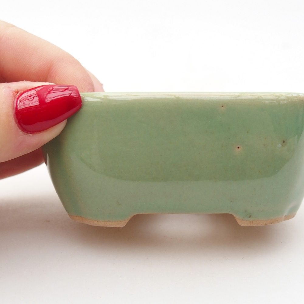 Ceramiczna miska do bonsai 8,5 x 7 x 3,5 cm, zielona