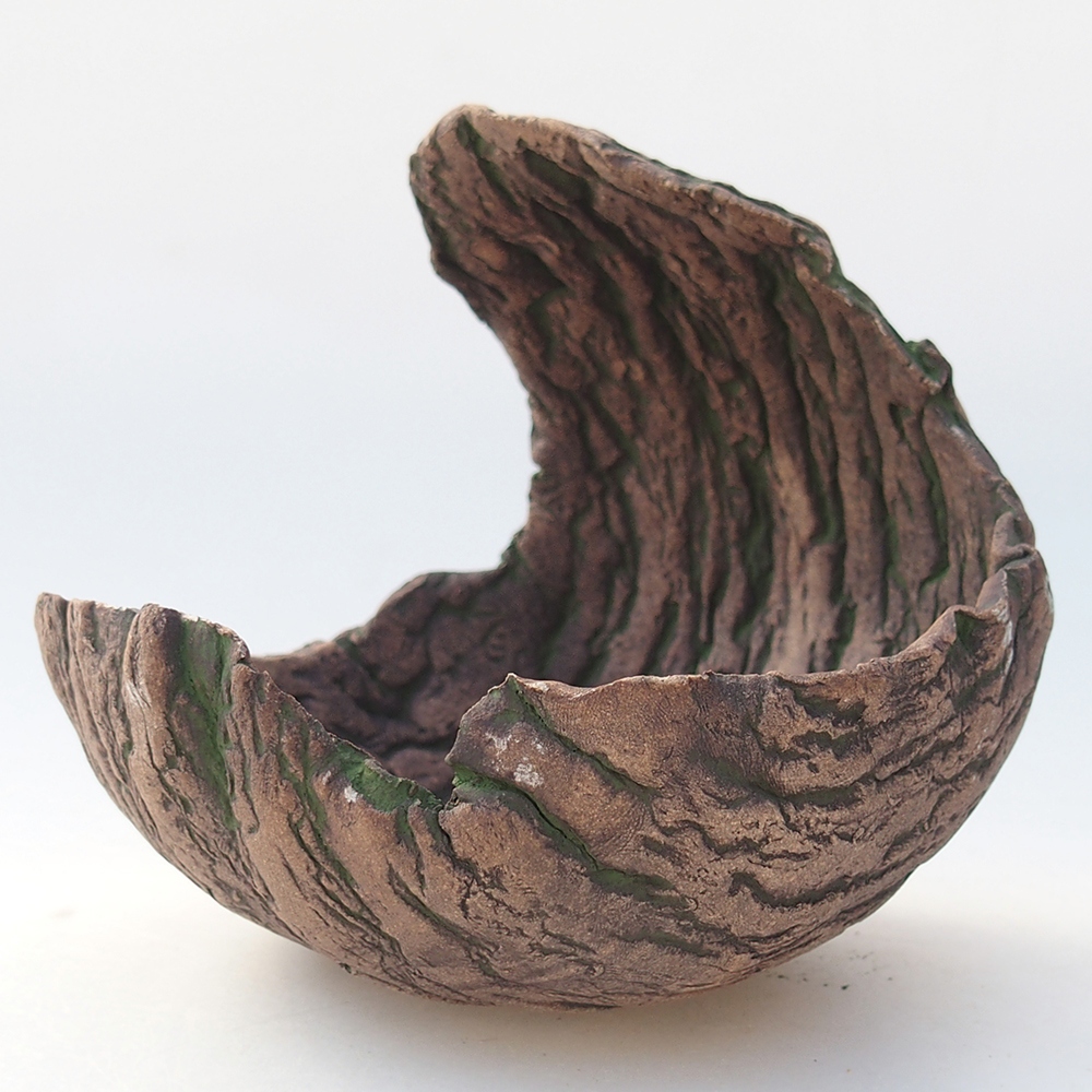 Ceramiczna muszla 13 x 13 x 12 cm, kolor zielony