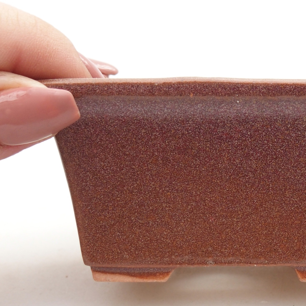 Ceramiczna miska na bonsai 8 x 6 x 4 cm, bordowa