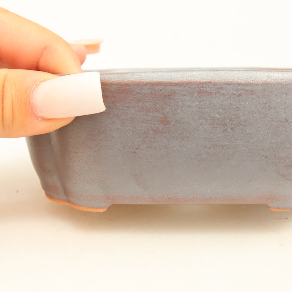 Ceramiczna miseczka do bonsai 12,5 x 10 x 4,5 cm, kolor metaliczny