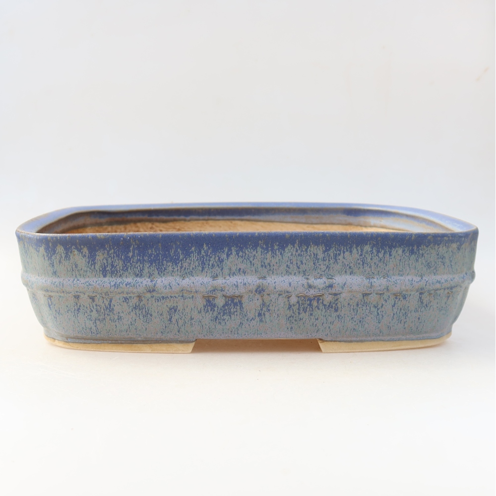 Ceramiczna miska do bonsai 29 x 23 x 7 cm, kolor niebieski