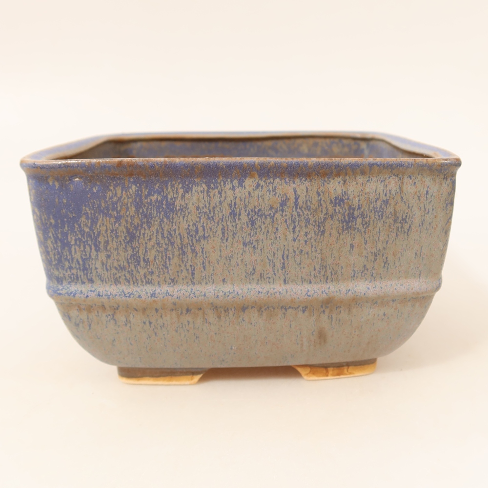 Ceramiczna miska do bonsai 16,5 x 16,5 x 9,5 cm, kolor niebieski
