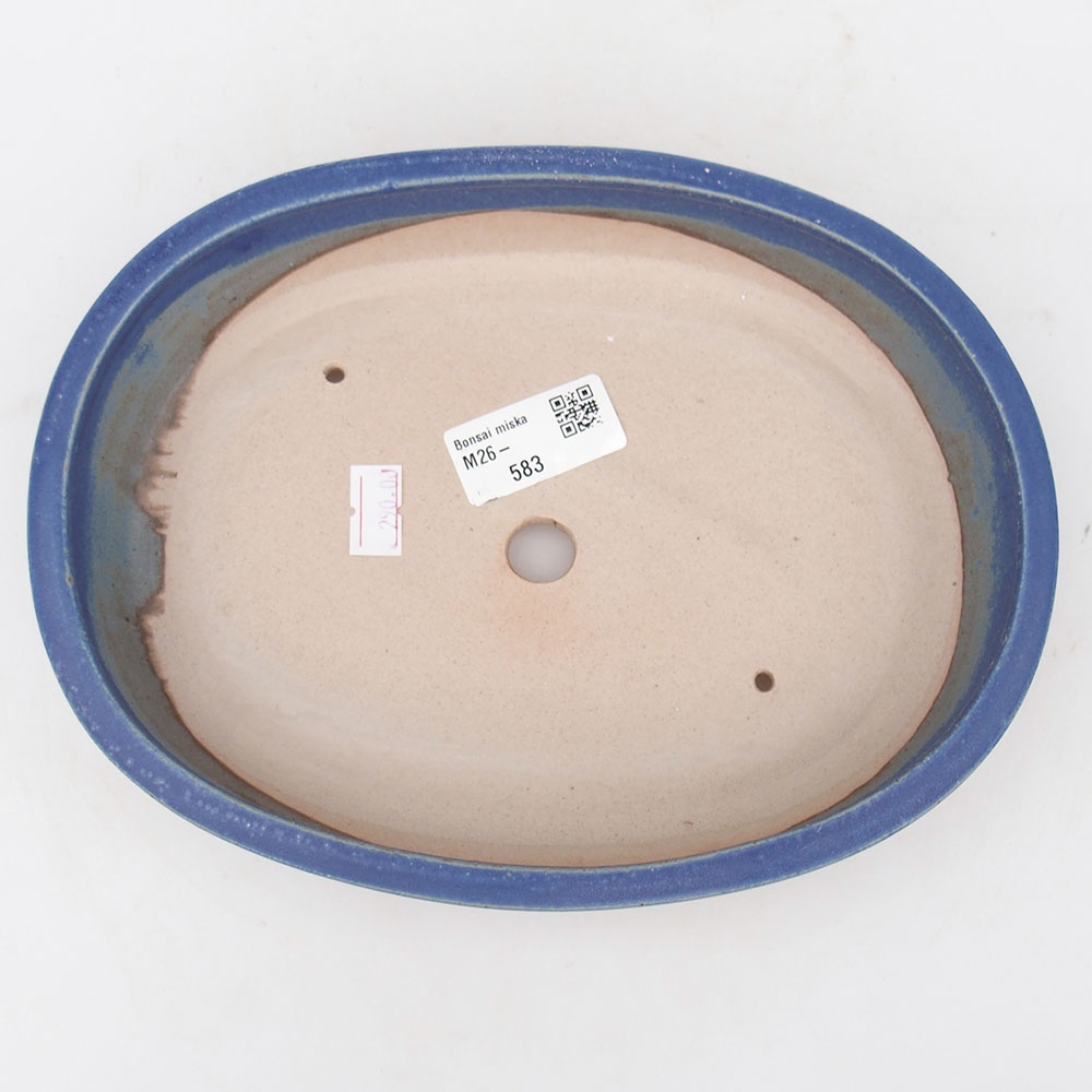 Ceramiczna miska do bonsai 22 x 17 x 4 cm, kolor niebieski