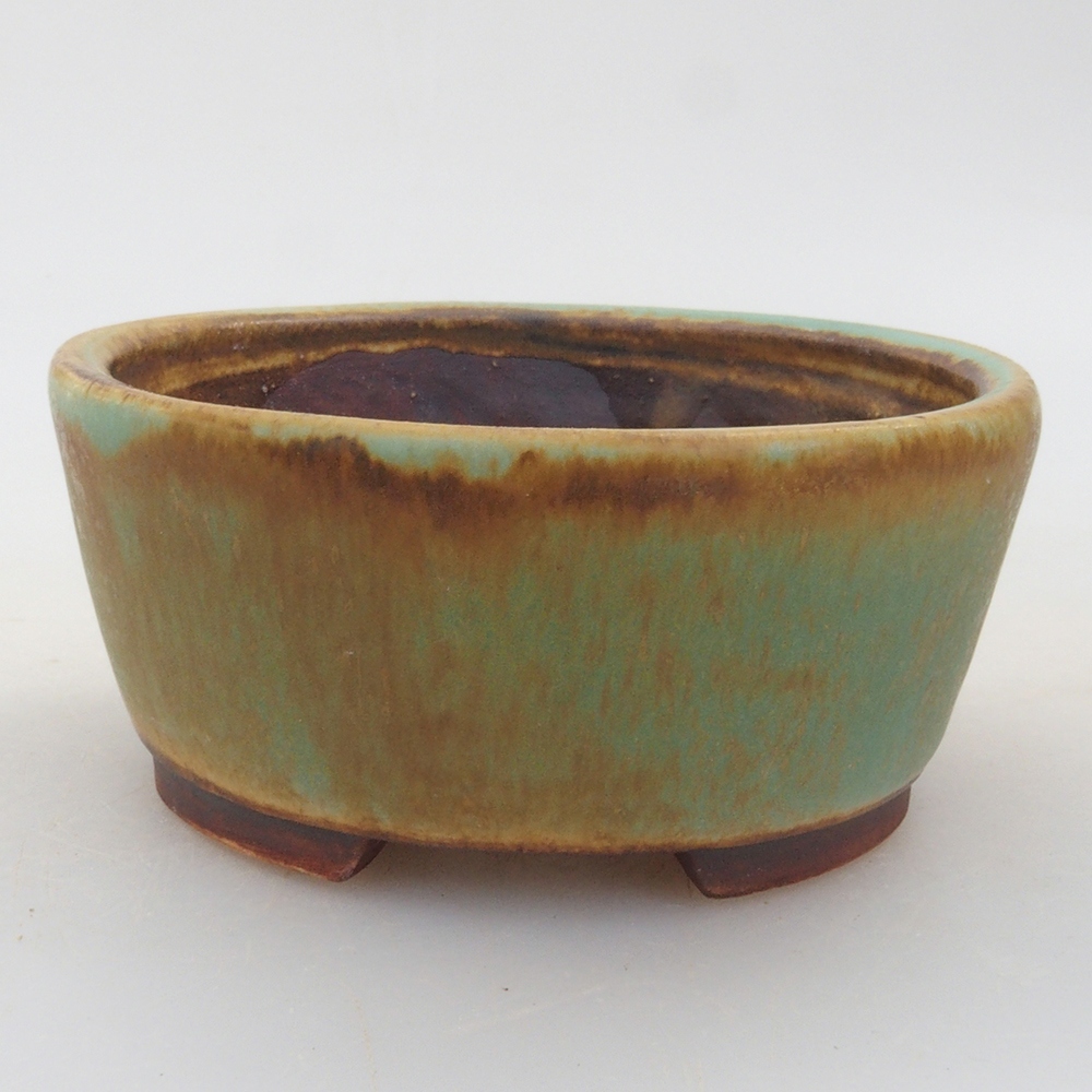 Ceramiczna miska do bonsai 10,5 x 9 x 4 cm, kolor zielony