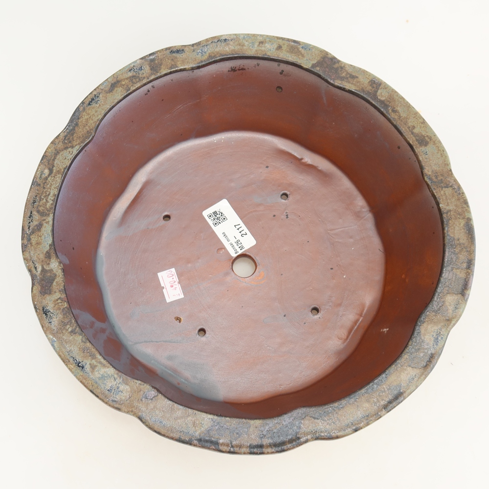 Ceramiczna miska na bonsai 26 x 26 x 8 cm, brązowa