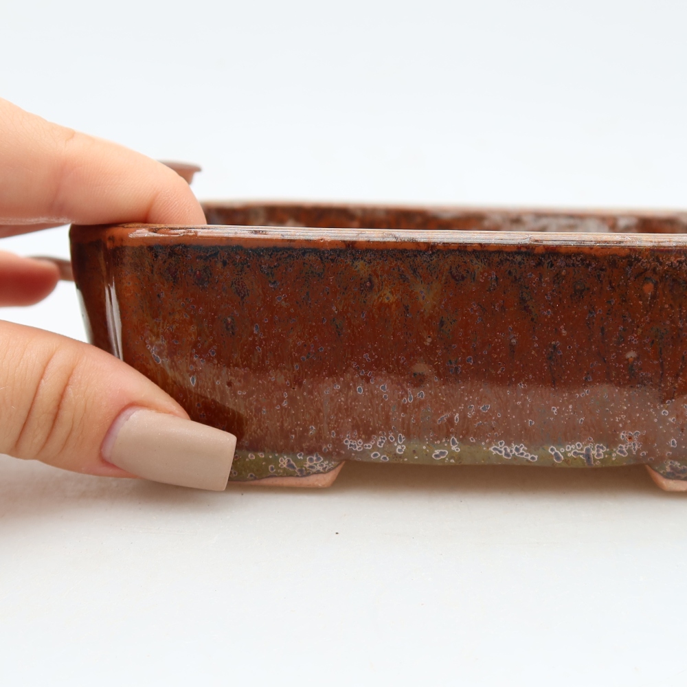 Ceramiczna miska do bonsai 15 x 12,5 x 4,5 cm, kolor brązowy