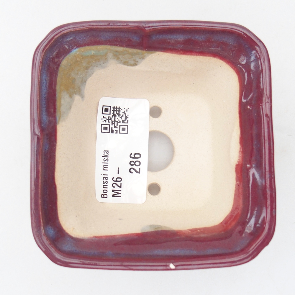 Mini miska do bonsai 7,5 x 7,5 x 4,5 cm, bordowa