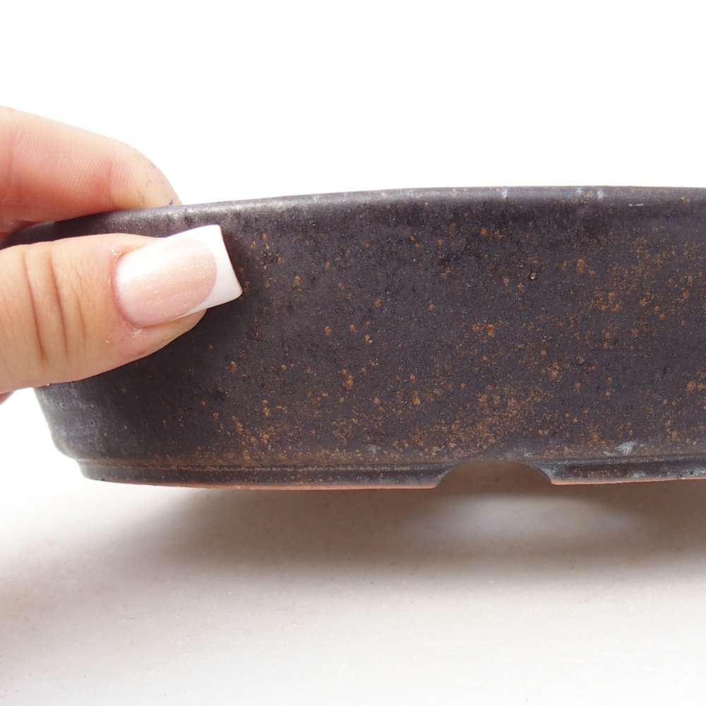Ceramiczna miska do bonsai 18,5 x 13,5 x 4,5 cm, brązowa