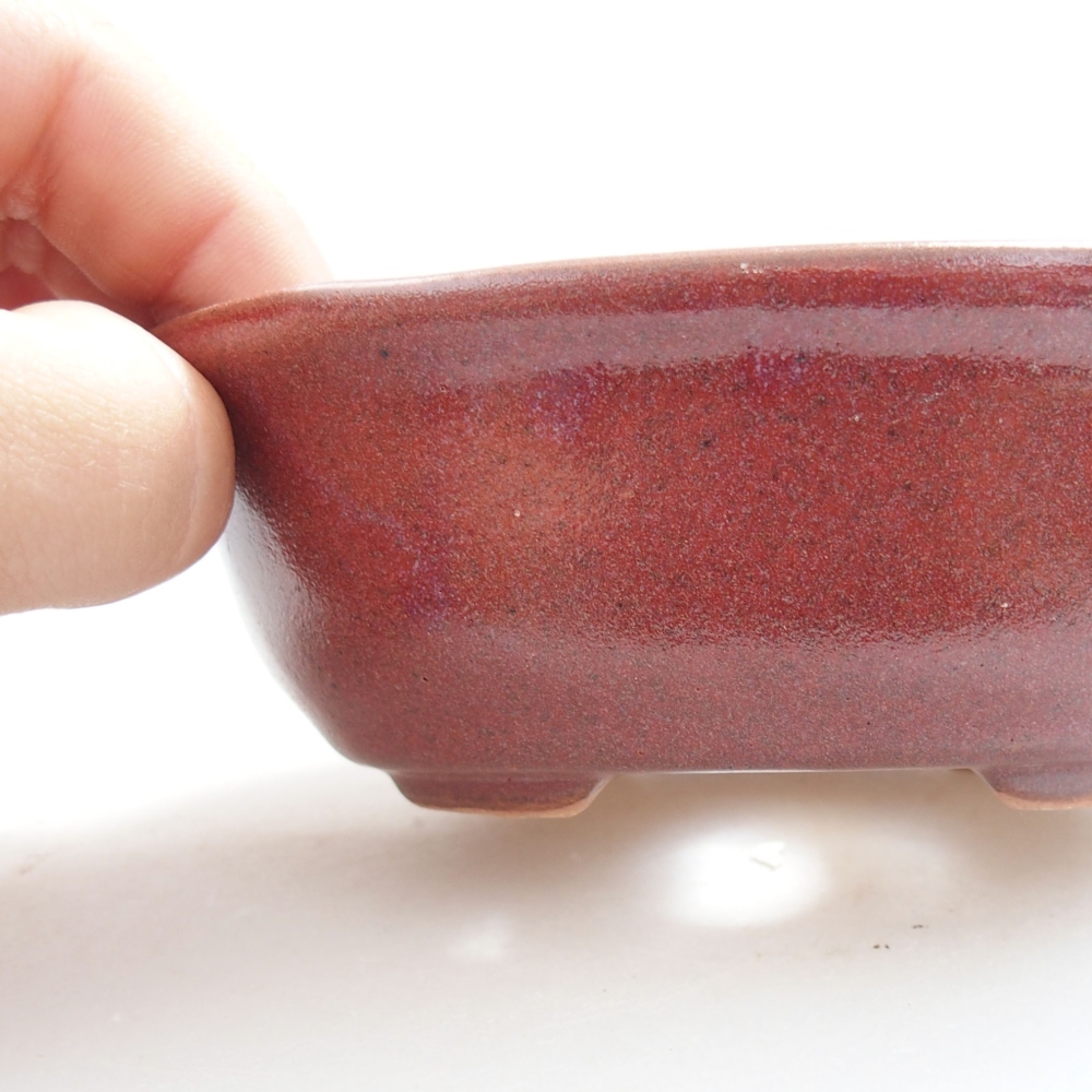 Ceramiczna miska bonsai 11 x 9 x 4 cm, kolor bordowy