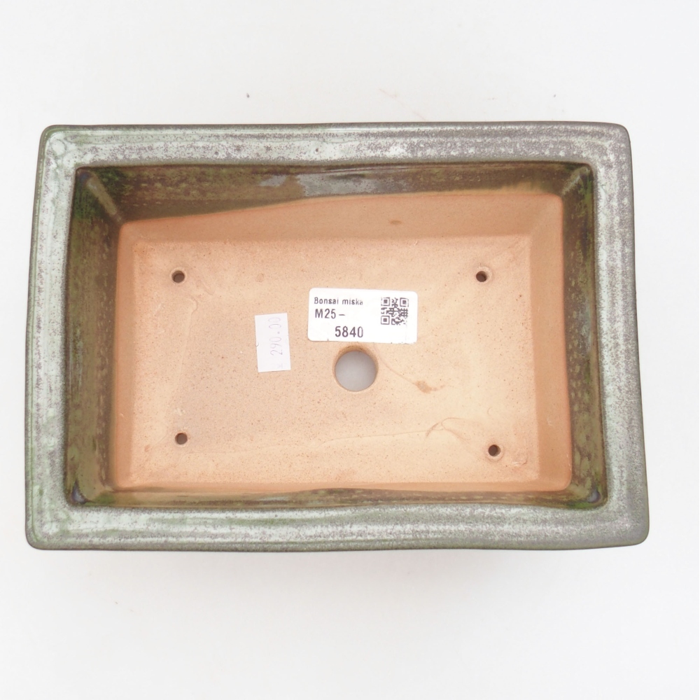Ceramiczna miska bonsai 19 x 13,5 x 7,5 cm, kolor zielony