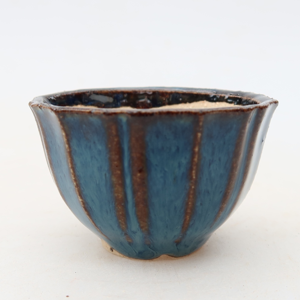 Ceramiczna miseczka do bonsai 5,5 x 5,5 x 3,5 cm, kolor niebieski