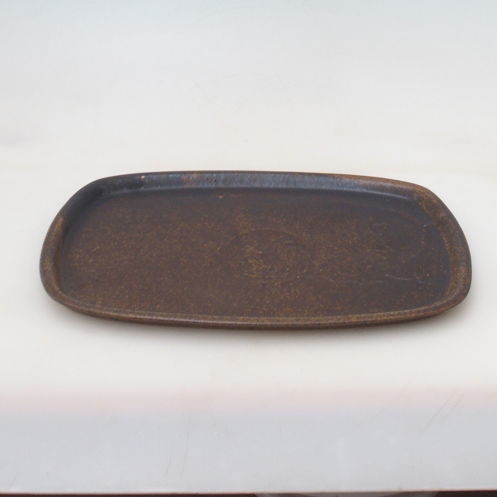 Ceramiczny spodek H09 – 28,5 x 19,5 x 1,5 cm – brązowy