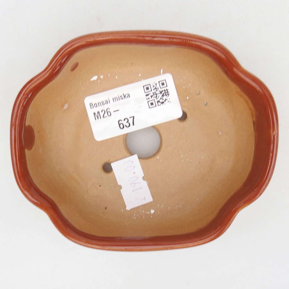 Ceramiczna miska do bonsai 10,5 x 8,5 x 3,5 cm, brązowa