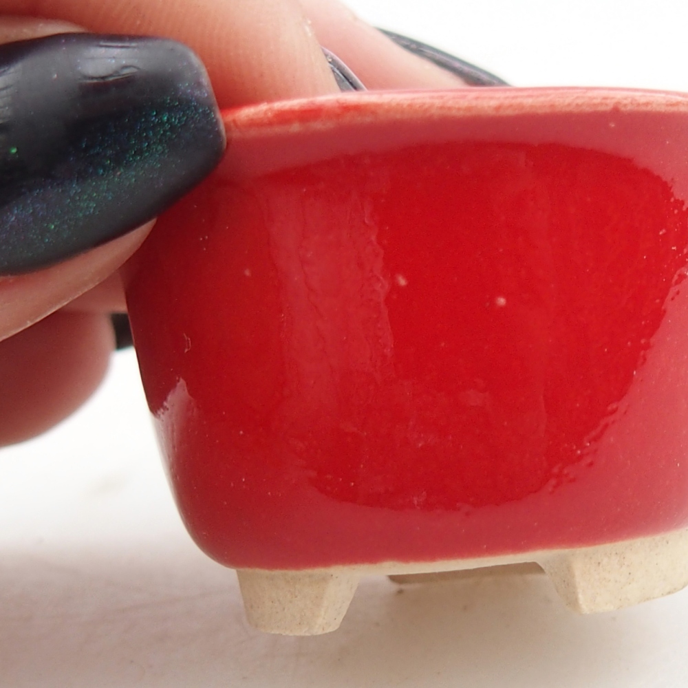 Mini miska do bonsai 4 x 4 x 2,5 cm, kolor czerwony