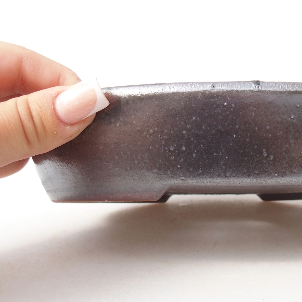 Ceramiczna miska do bonsai 17,5 x 14 x 4 cm, kolor metaliczny