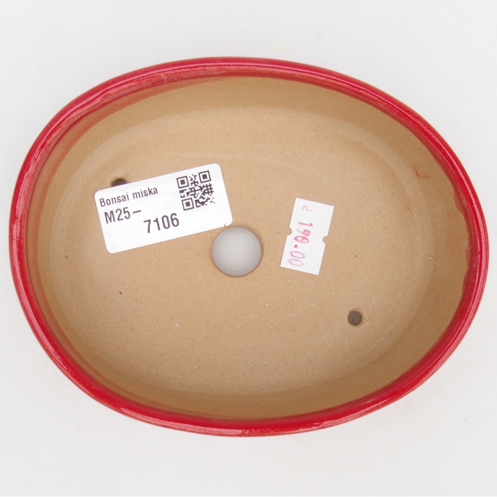 Ceramiczna miska do bonsai 12,5 x 10 x 3,5 cm, kolor czerwony