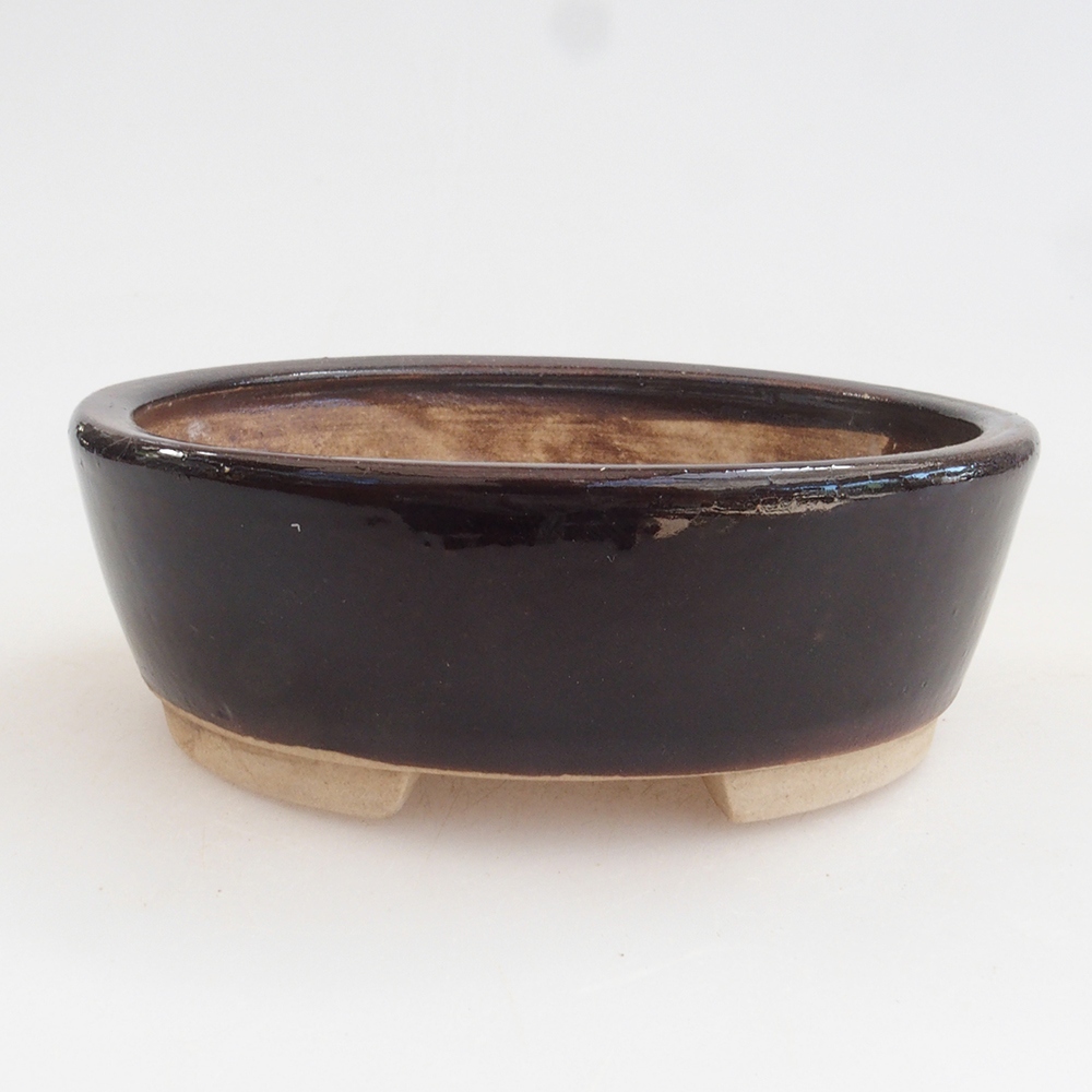 Ceramiczna miska do bonsai 9,5 x 8 x 3 cm, kolor brązowy