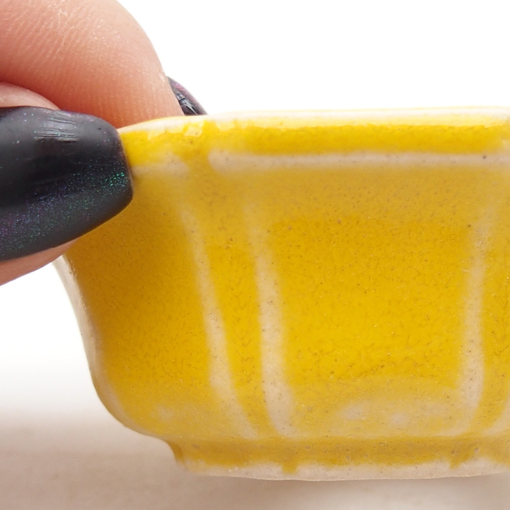 Mini miska do bonsai 6 x 6 x 2,5 cm, żółta