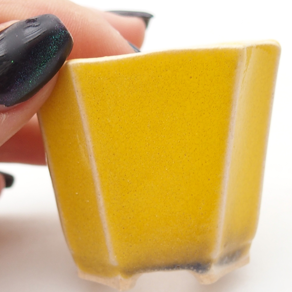 Mini miska do bonsai 4,5 x 4,5 x 4 cm, żółta