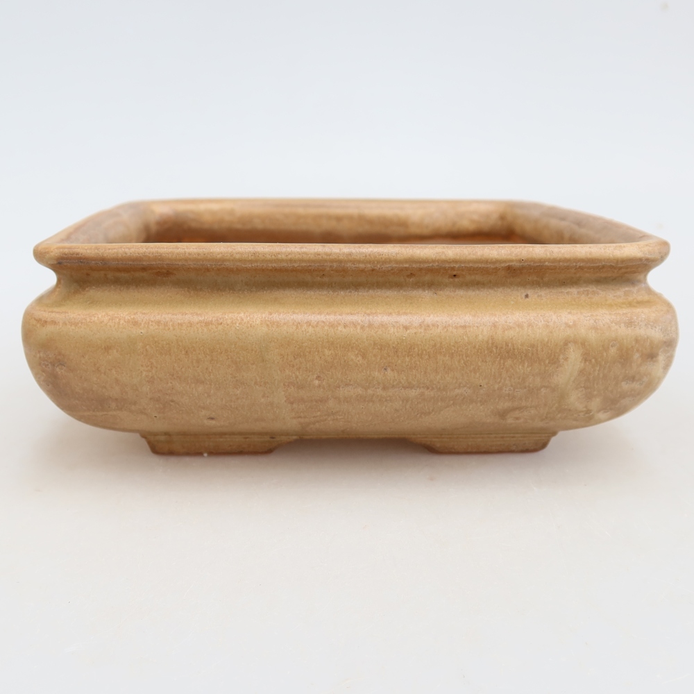 Ceramiczna miska do bonsai 15,5 x 15,5 x 6 cm, kolor beżowy