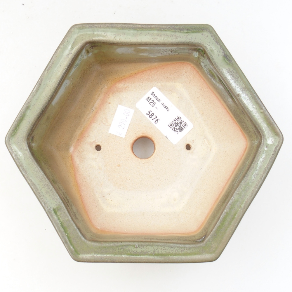 Ceramiczna miska bonsai 17 x 15 x 6 cm, kolor zielony