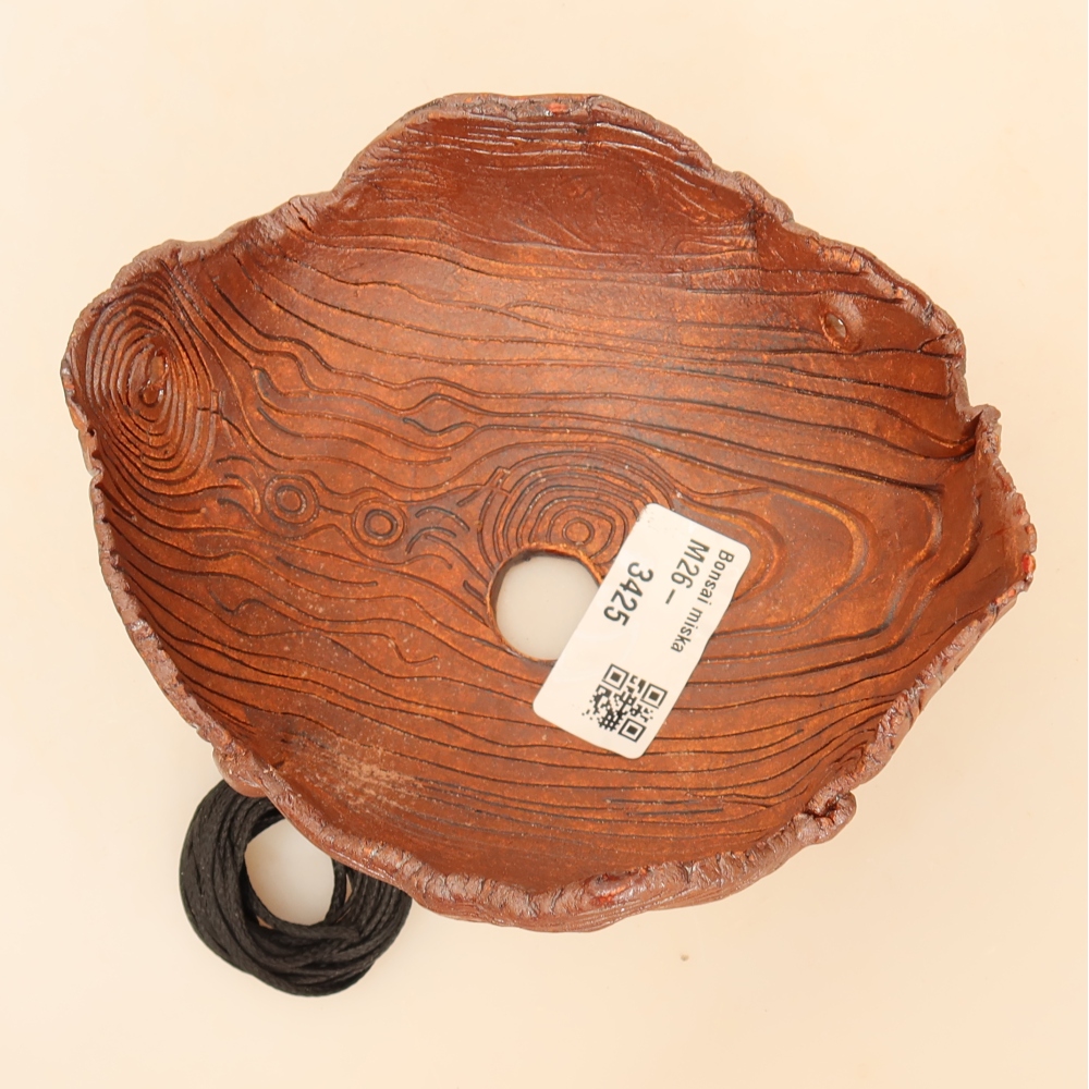 Ceramiczna skorupa do kokedamy 13 x 11,5 x 6,5 cm, kolor brązowy