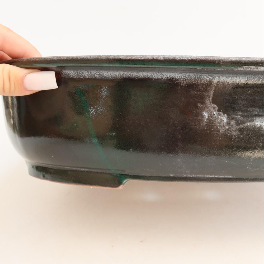 Ceramiczna miska do bonsai 36 x 28,5 x 8,5 cm, kolor zielony