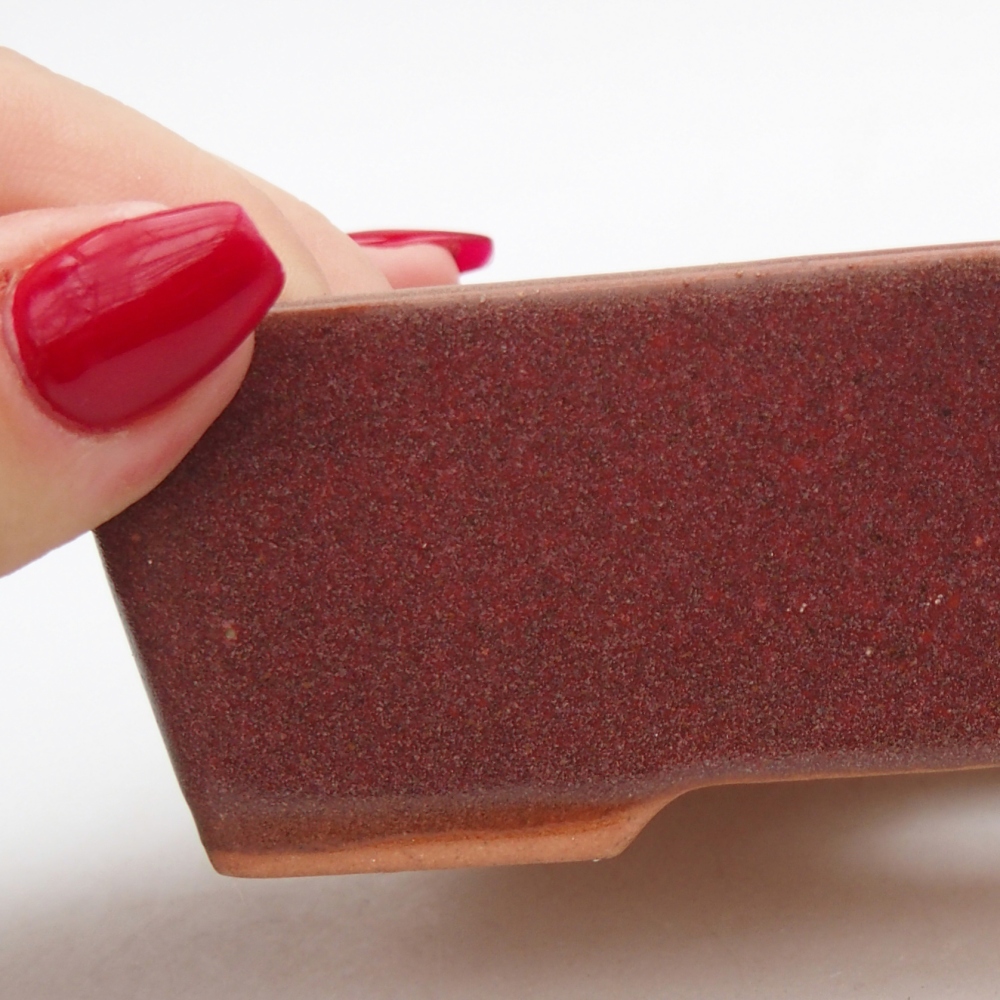 Ceramiczna miska do bonsai 11,5 x 9,5 x 6 cm, kolor bordowy