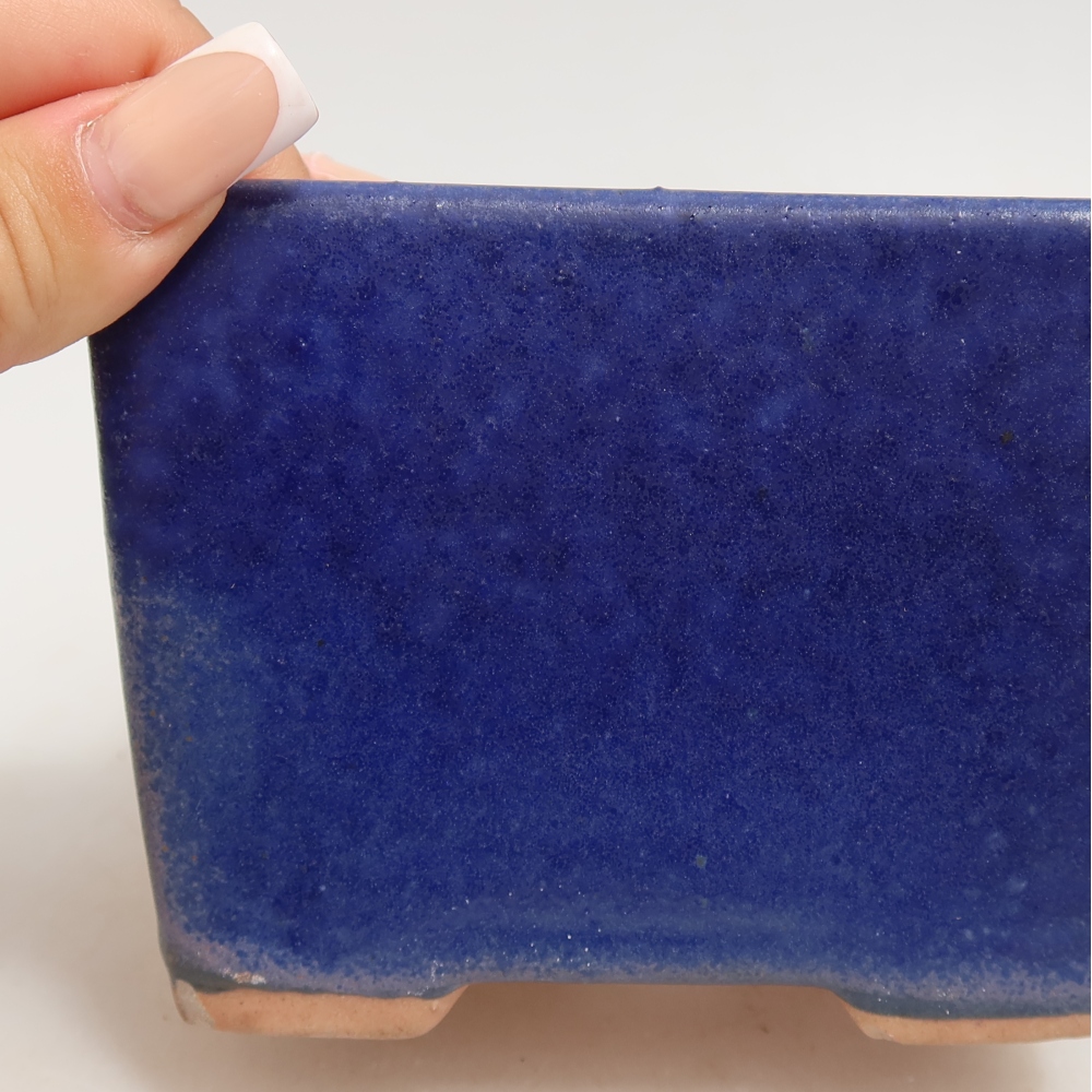 Ceramiczna miska do bonsai 11 x 11 x 8,5 cm, kolor niebieski