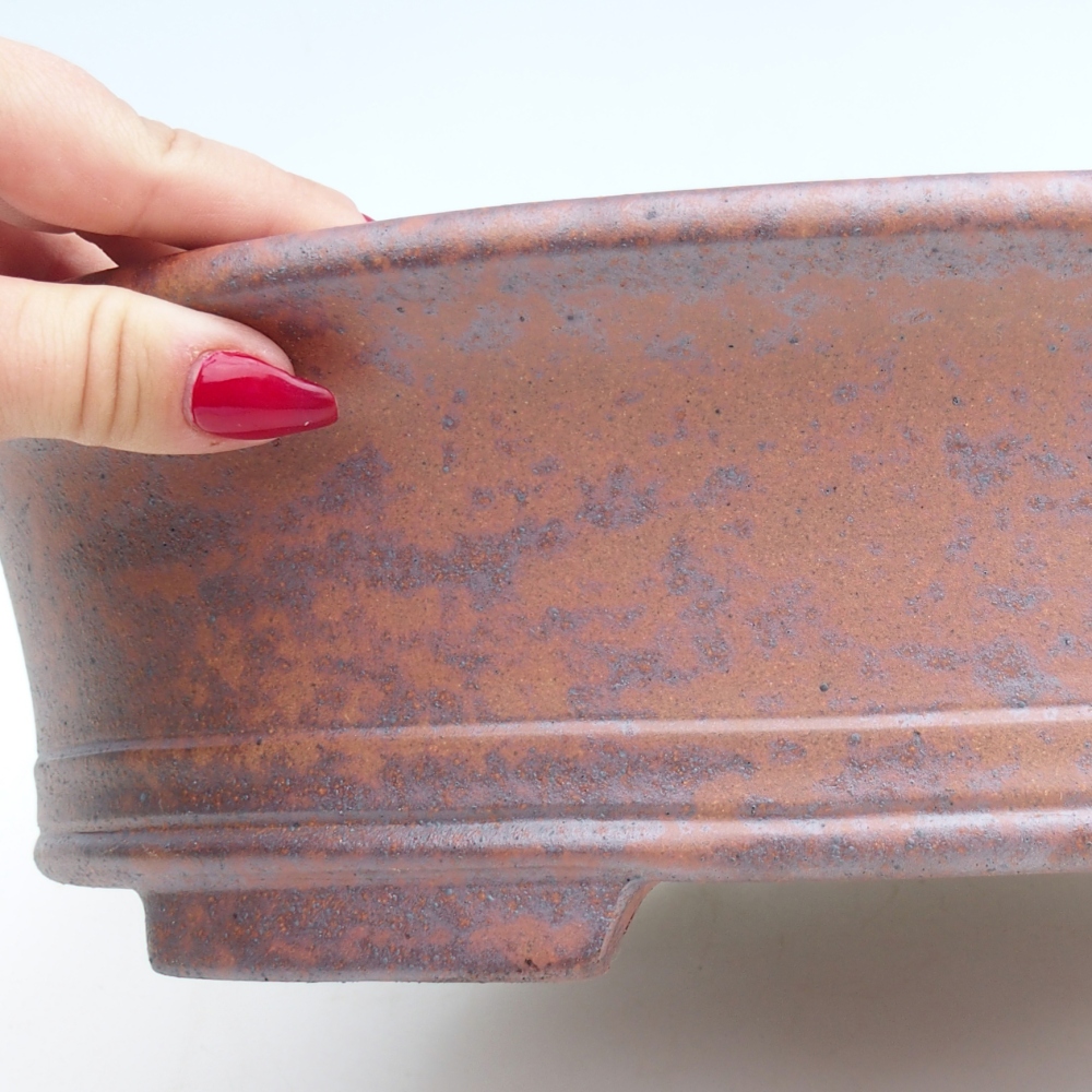 Ceramiczna miska do bonsai 36,5 x 28,5 x 9 cm, kolor metaliczny