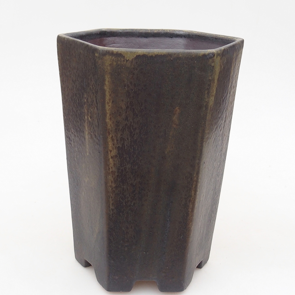 Ceramiczna miska na bonsai 13 x 11,5 x 17 cm, zielono-szara