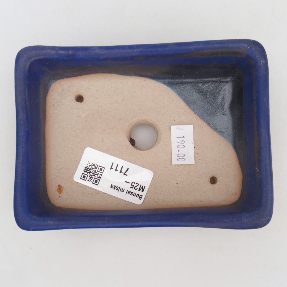 Ceramiczna miska na bonsai 11,5 x 9,5 x 6 cm, kolor niebieski