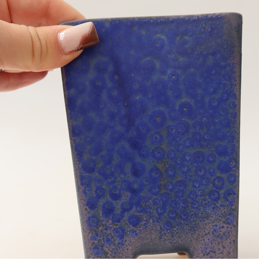 Ceramiczna miska do bonsai 9 x 9 x 12,5 cm, kolor niebieski