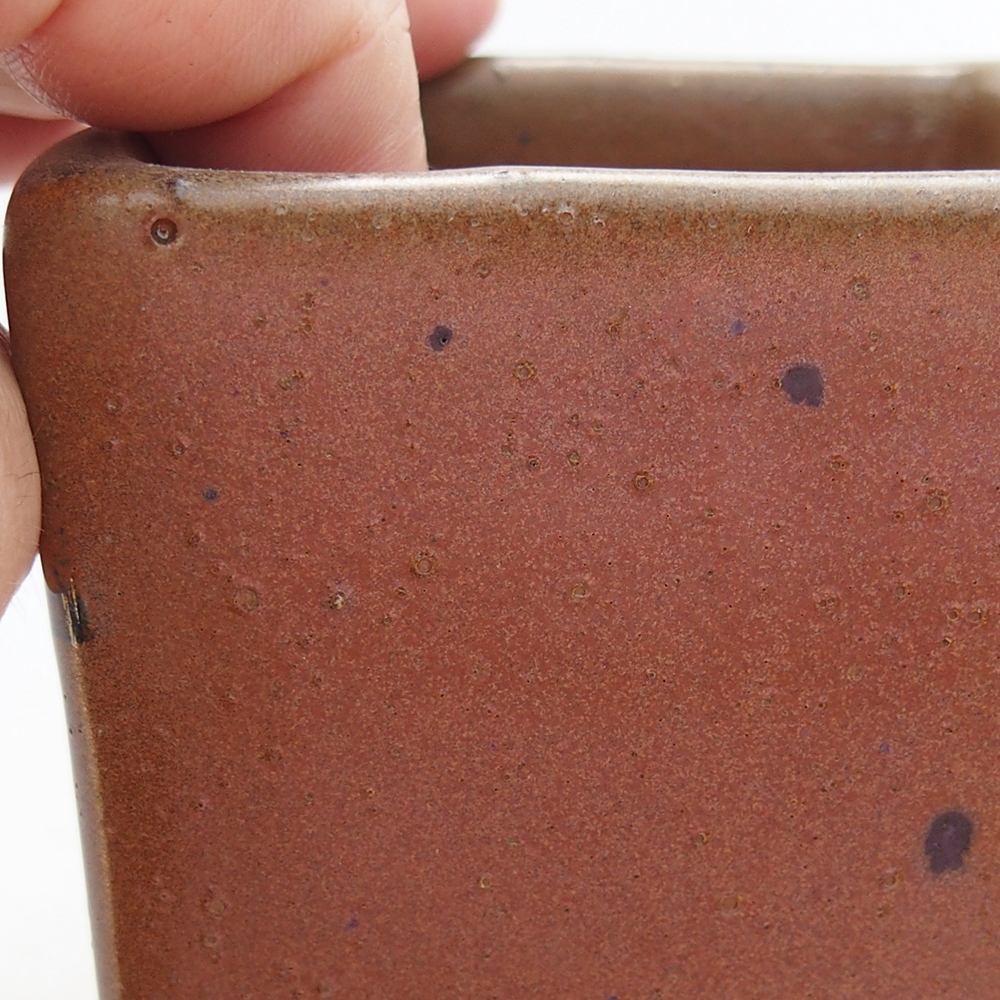 Ceramiczna miska do bonsai 7,5 x 7,5 x 10,5 cm, brązowa