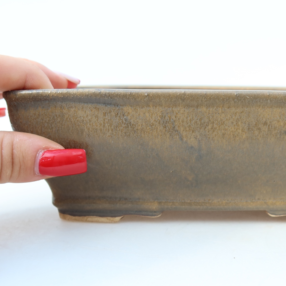 Ceramiczna miska do bonsai 18,5 x 15,5 x 6 cm, kolor brązowy