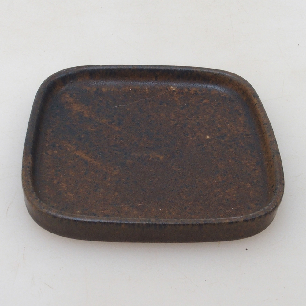 Bonsai bowl kwadratowy 9 x 9 x 1 cm - brązowy