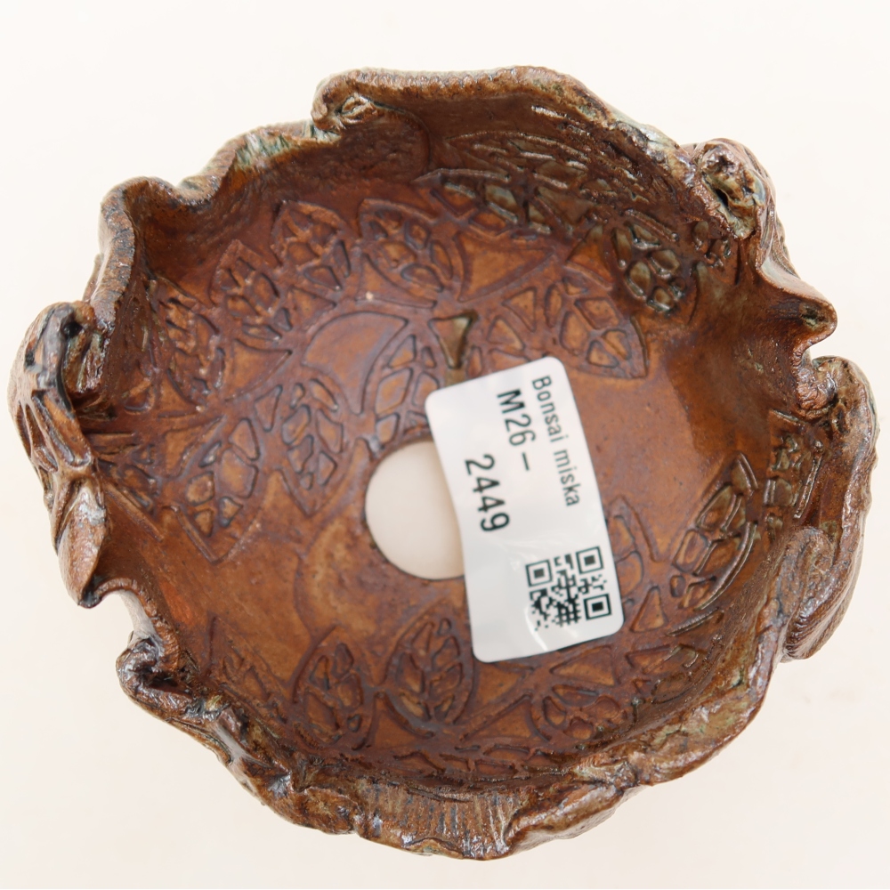 Ceramiczna skorupa  8,5 x 8,5 x 7 cm, kolor brązowo-zielony