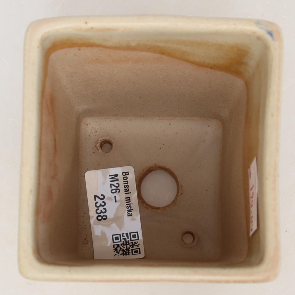Ceramiczna miska do bonsai 7,5 x 7,5 x 10 cm, kolor beżowy