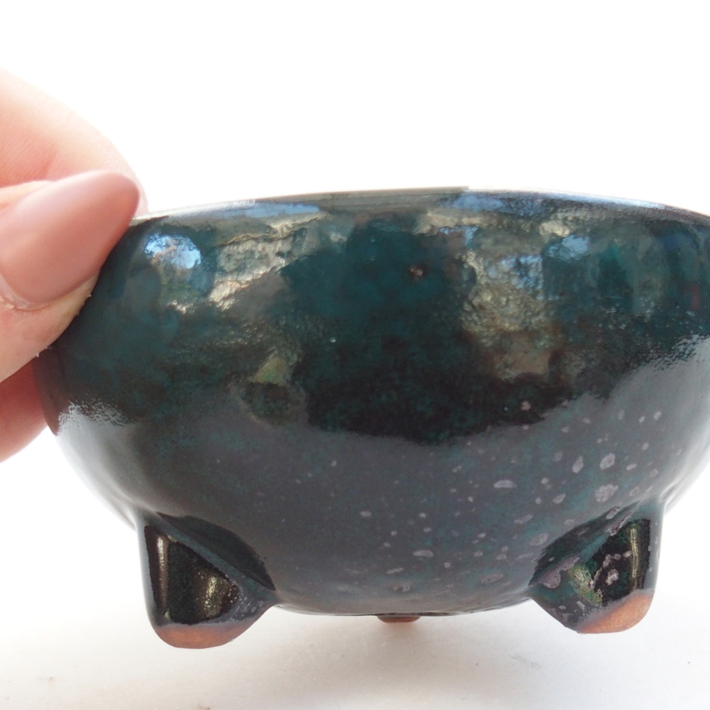 Ceramiczna miska do bonsai 9,5 x 9,5 x 5 cm, zielona