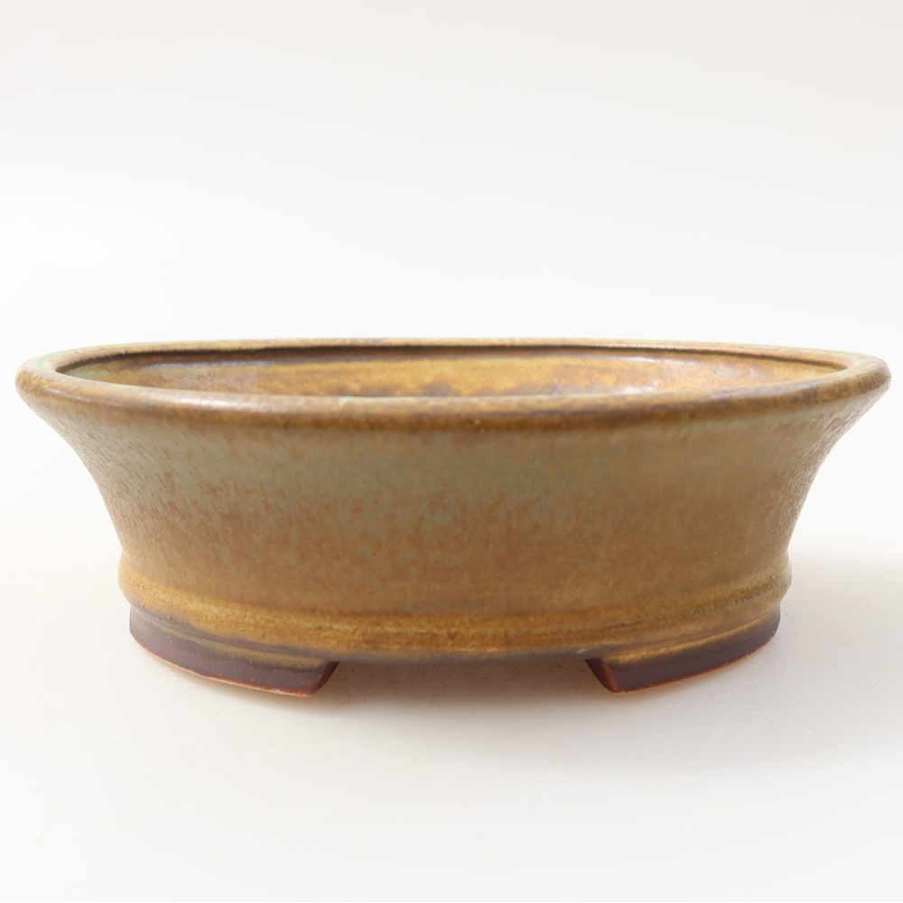 Ceramiczna miska do bonsai 12,5 x 11,5 x 4 cm, kolor zielony