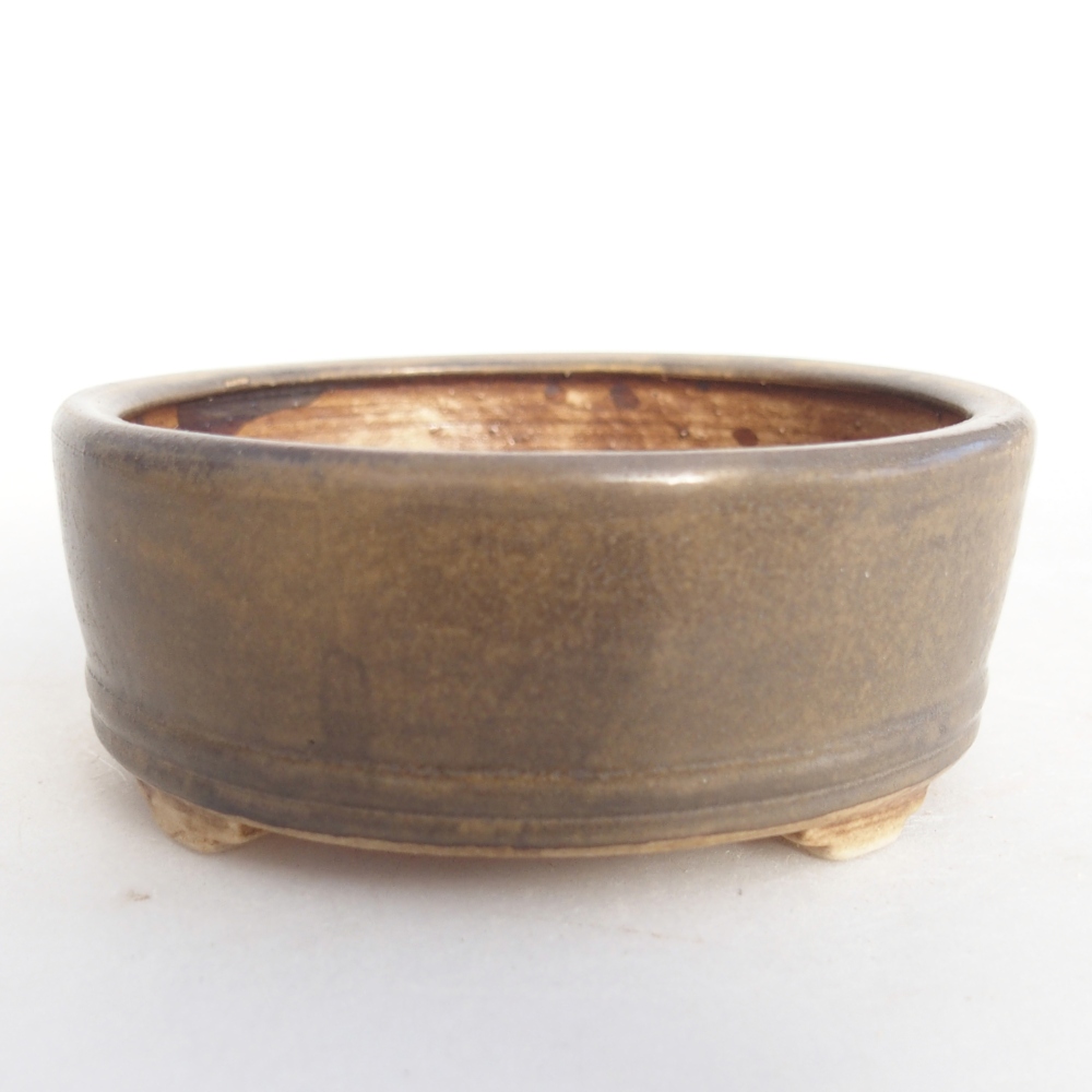 Ceramiczna miska na bonsai 9 x 9 x 3,5 cm, brązowa