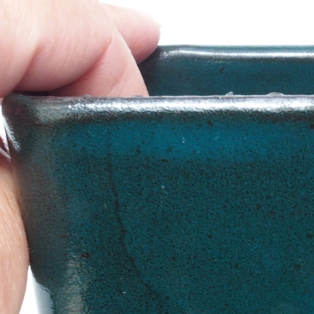 Ceramiczna miska bonsai 8,5 x 8,5 x 11 cm, kolor zielony