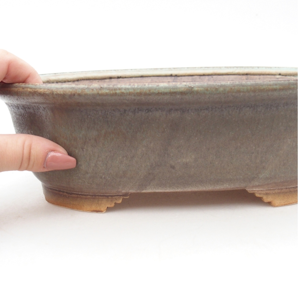 Ceramiczna miska do bonsai 25 x 21,5 x 7,5 cm, zielona