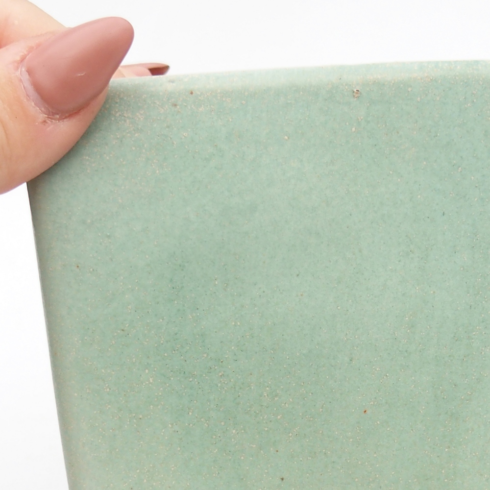 Ceramiczna miska na bonsai 8,5 x 8,5 x 11,5 cm, zielona